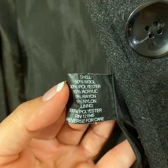 London Fog Wool Pea Coat Jacket XS Charcoal Gray - Picture 6 of 7